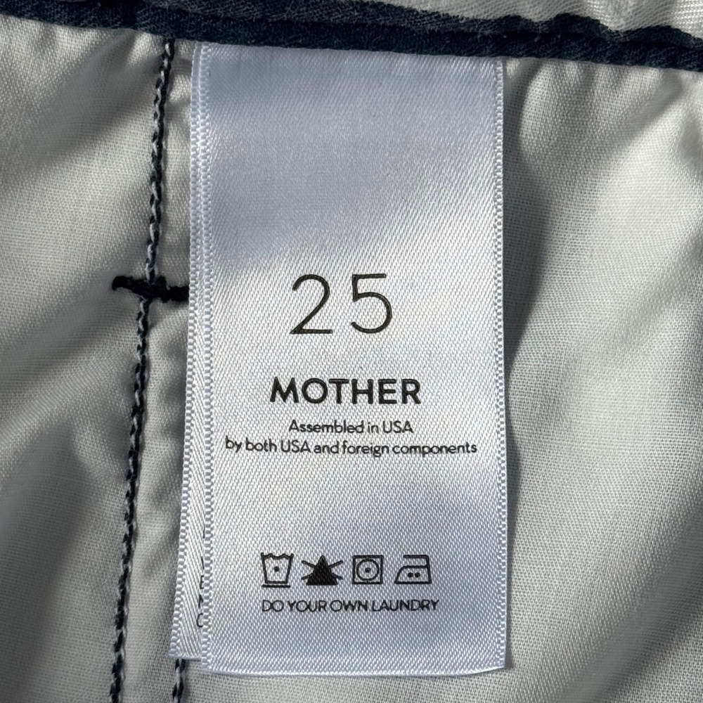 MOTHER Navy White Stripe Lyocell Pants Womens Size 25 Straight Prep Greaser USA - Picture 8 of 9